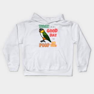 Caique Bird, Small Parrot, Parakeet, Today is a good day to poop on you Kids Hoodie